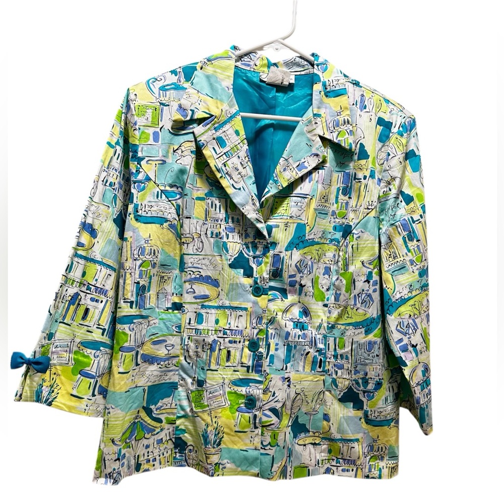Dress Barn Vibrant Blue and Green Blazer, business or casual!